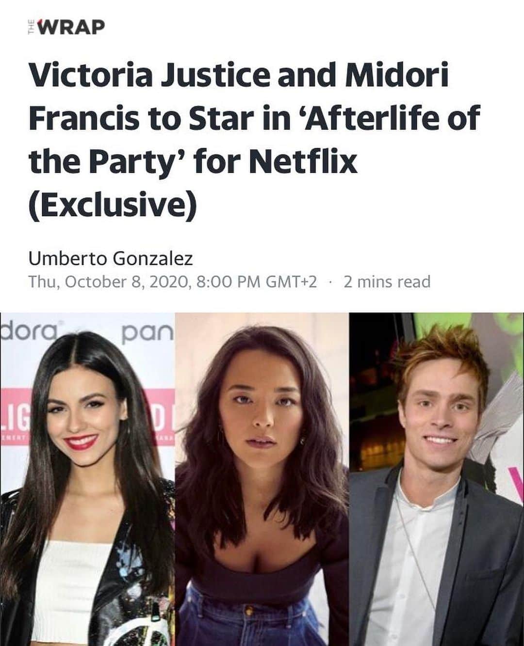 ヴィクトリア・ジャスティスのインスタグラム：「Yay!! I’m so excited to be telling this story with such an amazing & talented group of humans. Can’t wait to share it with you all 🤗 @netflix」