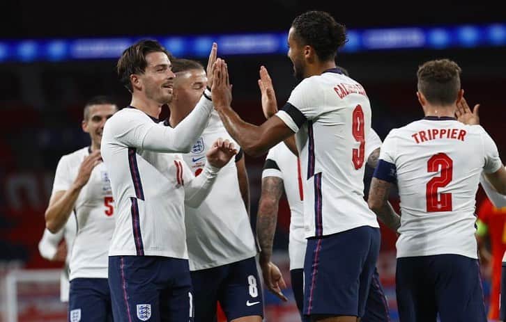 ジャック・グリーリッシュのインスタグラム：「Delighted to make my full England debut, good win for the boys ahead of Sunday’s match! 🏴󠁧󠁢󠁥󠁮󠁧󠁿」