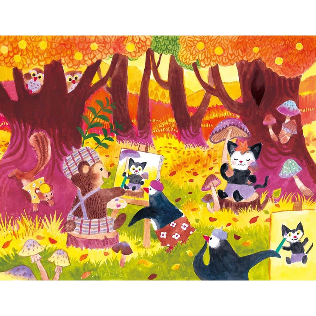 のインスタグラム：「(東山書房)『健康教室』11月号の表紙イラストは芸術の秋です🍁深まる秋を感じて頂けるようなカラーを目指しました。とても秋らしい表紙にまとめて頂いてます!」