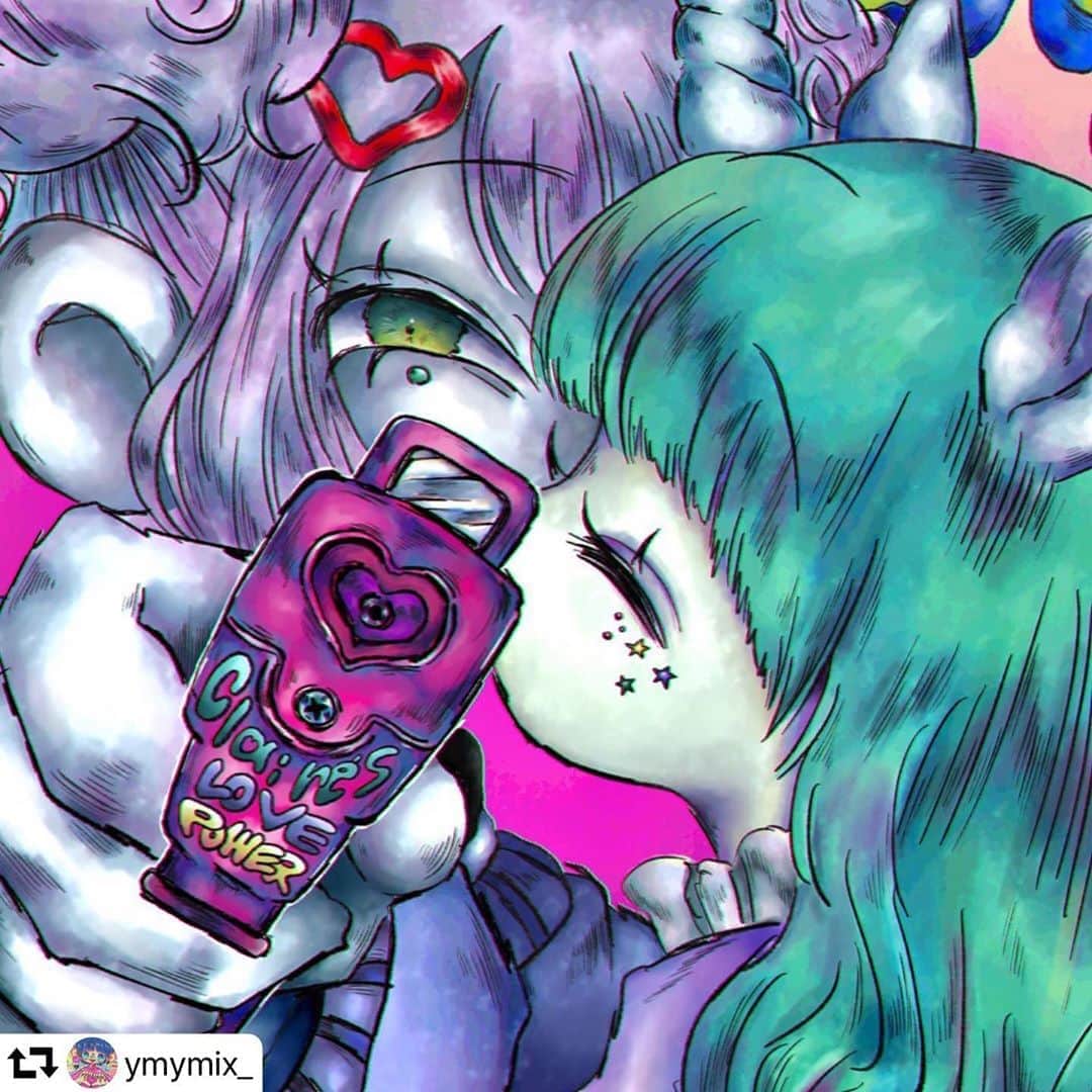 クレアーズのインスタグラム：「イラストレーターゆみゆみやみいさん @ymymix_  がまたまたステキなファンアートを描いてくださいました✨💜 ユニコーン🦄の女の子だっ💕 ありがとうございます😊🍭 . #ファンアート . #repost @ymymix_ ・・・ 💙💥🖤💥3️⃣  #fanart #claires #clairesjapan #illustration #illustrator #illust #boy #pop #cutie #cuteart #japanart #ibispaintx #ibispaint #drawing #drawings #drawingart #イラスト #イラストレーター #アイビスペイント #クレアーズ」