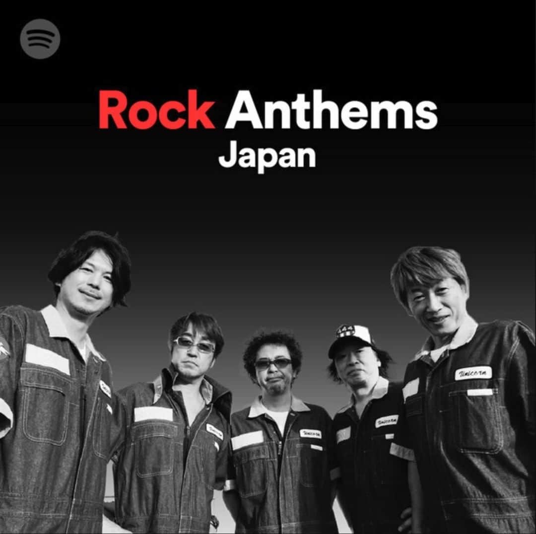 UNICORNさんのインスタグラム写真 - (UNICORNInstagram)「Spotify 公式プレイリスト「Rock Anthems Japan」の表紙カバーにユニコーンが登場🔥  ぜひお聞きください🙌  同プレイリストはこちら ▼ https://open.spotify.com/playlist/37i9dQZF1DXcpehQnGbWYD?prid=spotify:track:7foiNAGoWqnBGH7Ifmhd5l ※リンクへのアクセスはプロフィールの「Spotify」ボタンまで☝️」10月9日 14時57分 - unicooornstagram
