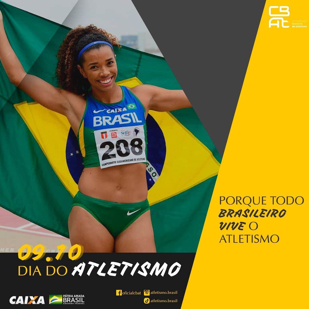 Andressa FIDELISのインスタグラム：「O atletismo faz parte da nossa vida. É correr, andar, saltar, lançar, arremessar, marchar. É o mais democrático dos esportes, o número um, que serve de base para todos os outros, o mais antigo e universal. Feito para todos, o alto, o baixo, homem e mulher, criança e idoso, para o amador e para o profissional! Para todos os brasileiros!!    Feliz dia do Atletismo!!   #diadoatletismo #caixaesportes #cbat #vaidede🏃🏽‍♀️ @atletismo.brasil」