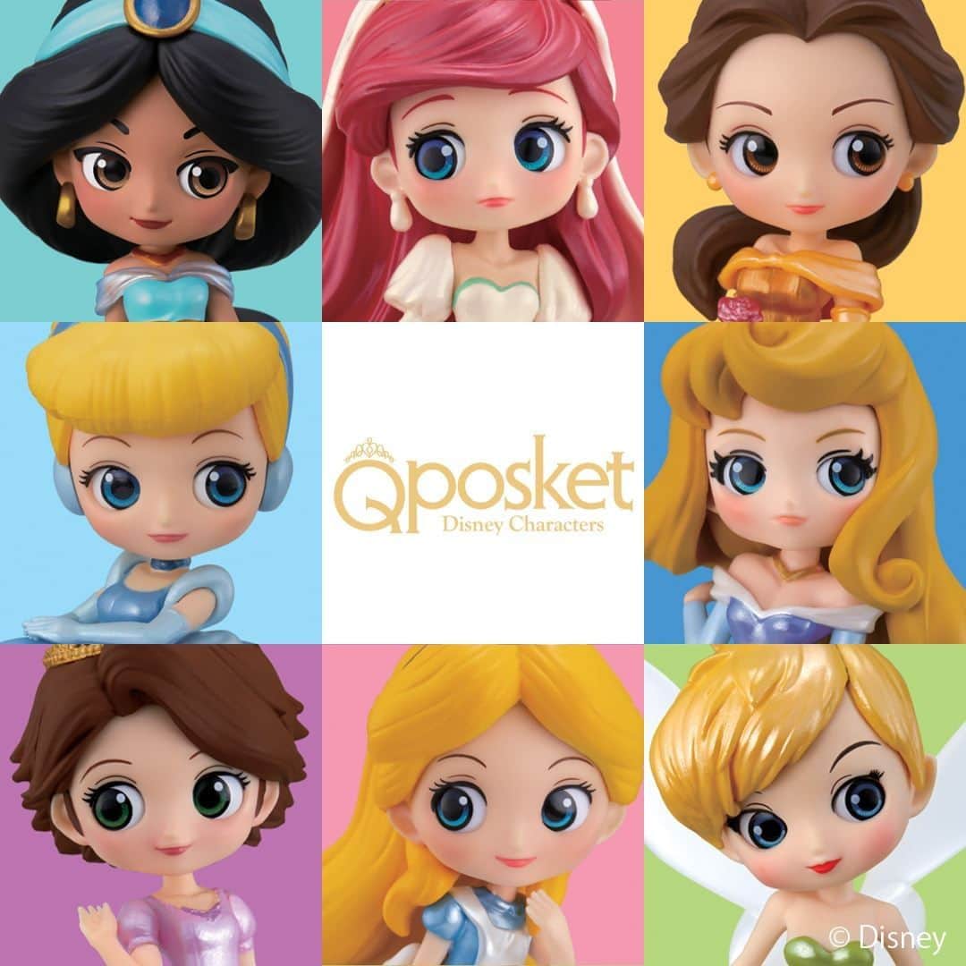 のインスタグラム：「. ＼ディズニーガールズたちが勢ぞろい！／ 【Disney Characters Q posket petit -Girls Festival-vol.2】  これまでに発売したディズニーガールズの約7cmサイズのQ posket petitの中から、大好評だったアイテムを一挙にまとめた「Disney Characters Q posket petit -Girls Festival-vol.2」が登場です！  ラインナップは、「アリエル」「ベル」「シンデレラ」「オーロラ姫」「ラプンツェル」「アリス」「ティンカー・ベル」と今回初登場の「ジャスミン」の人気の８キャラクター♪  再登場のキャラクター達は、光沢のあるカラーリングで仕上げており、よりキラキラした彼女たちを堪能できます♡  純白ドレス姿のアリエルや、ちょこんと座ったベル、シンデレラなど、さまざまなポージングを楽しめるのもアソート商品ならでは。  たくさんGETして、ディスプレイにこだわりながら飾ってみてくださいね☆  「Disney Characters Q posket petit -Girls Festival-vol.2」は、、10月15日（木）より全国のゲームセンターのプライズ景品として順次登場予定です！  #Qposket #Qposketfigure #QposketDisney #bandaispirits #バンダイスピリッツ #ufoキャッチャー #バンプレスト #バンプレストフィギュア #ディズニー #disney #ディズニープリンセス #ジャスミン #Jasmine #アリエル  #Ariel #ベル  #Belle #シンデレラ  #Cinderella #オーロラ姫  #princessaurora #ラプンツェル  #Rapunzel #アリス  #Alice #ティンカーベル  #TinkerBell #ディズニー写真部 #d垢さんと繋がりたい」