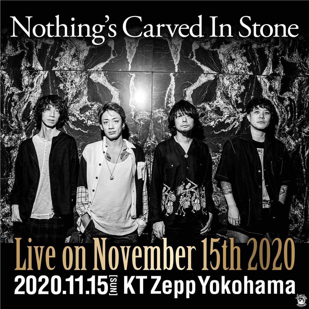 Nothing’s Carved In Stoneさんのインスタグラム写真 - (Nothing’s Carved In StoneInstagram)「【詳細発表】﻿ ﻿ 11/15(日)KT Zepp Yokohamaにて開催する”Live on November 15th 2020”の詳細が決定しました。﻿ ﻿ 今年2月以来、9ヶ月ぶりの有観客＋生配信での開催となります。﻿ ﻿ 明日10/10(土)12:00よりe+にて会場チケットの一次販売＆生配信視聴チケットの販売がスタートします。﻿ ﻿ ぜひチェックしてみてください。﻿ ﻿ --------------------﻿ ”Live on November 15th 2020”﻿ 11/15(日)KT Zepp Yokohama﻿ OPEN 17:00 / START 18:00﻿ ﻿ ▼チケット﻿ ・会場チケット：4,800円（＋1D）﻿ ※一次販売期間：10/10(土)12:00〜10/19(月)23:59 ﻿ ﻿ ・生配信視聴チケット：2,500円﻿ ※販売期間：10/10(土)12:00〜11/18(水)21:00 ﻿ ※アーカイブ配信：11/18(水)23:59まで﻿ ﻿ #nothingscarvedinstone #ナッシングス #ncis #silversunrecords #november15th﻿」10月9日 18時03分 - nothingscarvedinstone