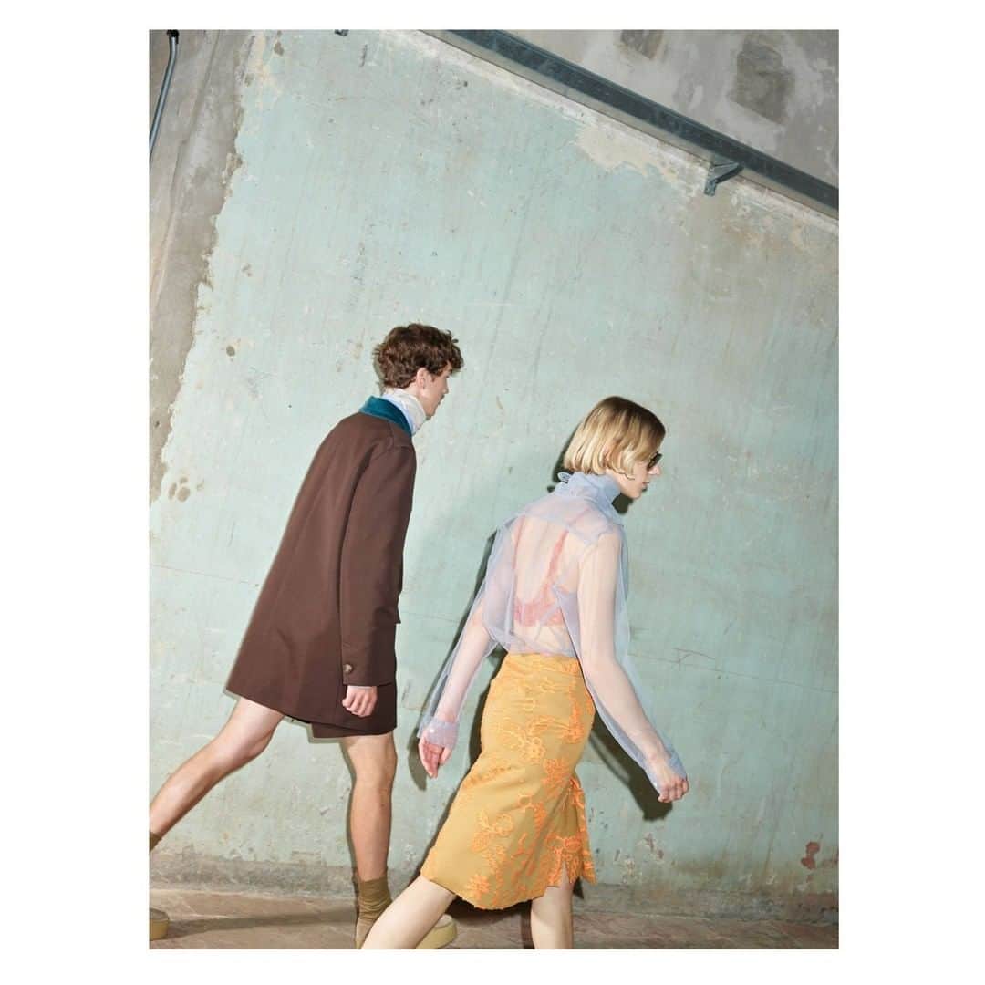アンドレアポンピリオのインスタグラム：「ANDREA POMPILIO SS21 COLLECTION:  The search for oneself in the other is in the intrinsic nature of the human being, searching for comparison, sharing, equality but also searching for difference, search for analogies, search for definition, self-determination, recognition, to find in the other something of us or something different from us.  #LoveMeForeverOrNever #ANDREAPOMPILIO #SS21 #Womenswear #Menswear #Madeinitaly #Milano」