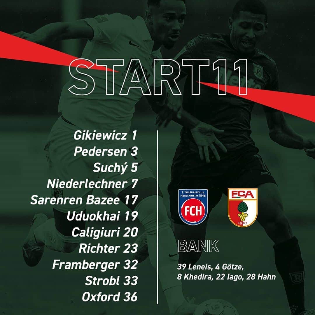 FCアウクスブルクさんのインスタグラム写真 - (FCアウクスブルクInstagram)「So startet der #FCA ins Testspiel gegen den @fch_1846! 👀 Im FCA TV seht ihr das Spiel live und in voller Länge! 📺 #FCHFCA」10月9日 20時55分 - fcaugsburg1907