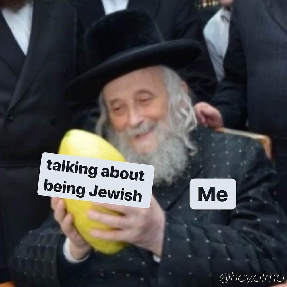 メイム・ビアリクさんのインスタグラム写真 - (メイム・ビアリクInstagram)「Literally me.   #repost from @hey.alma: The miracle of sukkot? Being every single one of these memes 🍋 (plus a blank one at the end for u to make ur own) ⁣ ⁣ Image description: Photo of an elderly rabbi gazing adoringly at a large etrog. Rabbi is labeled "me" in all slides, and the etrog is labeled (in order): dogs wearing kippahs, challah braiding videos, talking about being Jewish, Taika Waititi, obscure Jewish holiday memes, a celebrity doing something Jewish, Harry Styles saying "Shana Tova" in 2013. #taikawatiti @taikawaititi」10月10日 6時51分 - missmayim