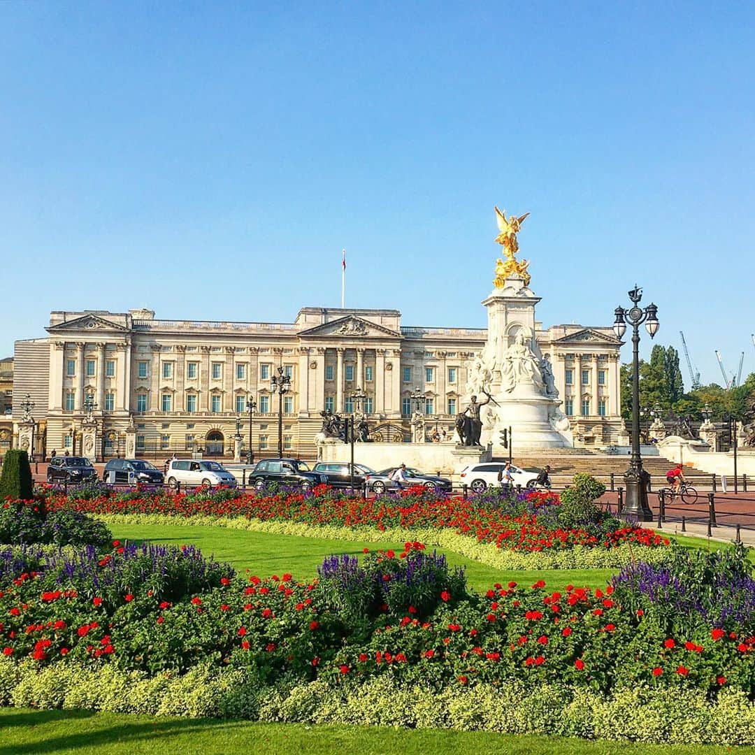 渡辺枝里子さんのインスタグラム写真 - (渡辺枝里子Instagram)「【バッキンガム宮殿🇬🇧】  📍Buckingham Palace  朝のジョギングコース🏃‍♀️ 公園を抜けて宮殿前まで。  3月のコロナ禍以降、初めてバッキンガム宮殿で行われた外交の様子は日本でも報道されていたようですね☺️  キャサリン妃のブルーのドレスは素敵でした👗  バッキンガム宮殿は夏限定で入場可能で、それこそ大学の頃に見学したことがある思い出深い場所です。  たまたま宮殿前のガーデニングの様子や(👉動画へ)、馬車が通る様子が見られました☺️🌷  セントジェームズパークから顔を覗かせる宮殿と、2300トンの大理石で作られている金色の クィーンビクトリア記念碑の眺め。  天気の良い朝のジョギングにはとても清々しい気持ちにさせてくれます☺️  それにしてもロンドンも寒くなったなぁ🧥⛄️  (ちなみにクィーンビクトリア記念碑は、ビクトリア朝の女王であり、その在位期間は64年と歴代イギリス国王の中でも最長なんだとか🧐) * * * * * #london #londondiaries #londonlife #uk #londonphotography  #londonphoto  #morning #queenvictoriamemorial #garden #buckinghampalace  #ロンドン　#イギリス　#ロンドン日記　#ロンドンライフ　#海外生活 #海外　#ロンドンフォト #風景　#ロンドン写真 #バッキンガム宮殿　#クィーンビクトリア記念碑 #ジョギング　#朝 #渡辺枝里子」10月10日 7時03分 - eriko_watanabe_21