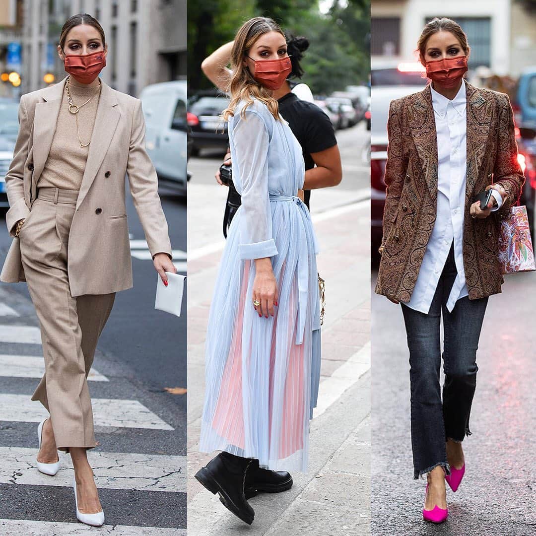 オリヴィア・パレルモのインスタグラム：「#MFW may have looked different this season but there was still plenty of #style to be had ✨ Broke down some of my favorite looks, and how to cop them, on OliviaPalermo.com - link in bio!」