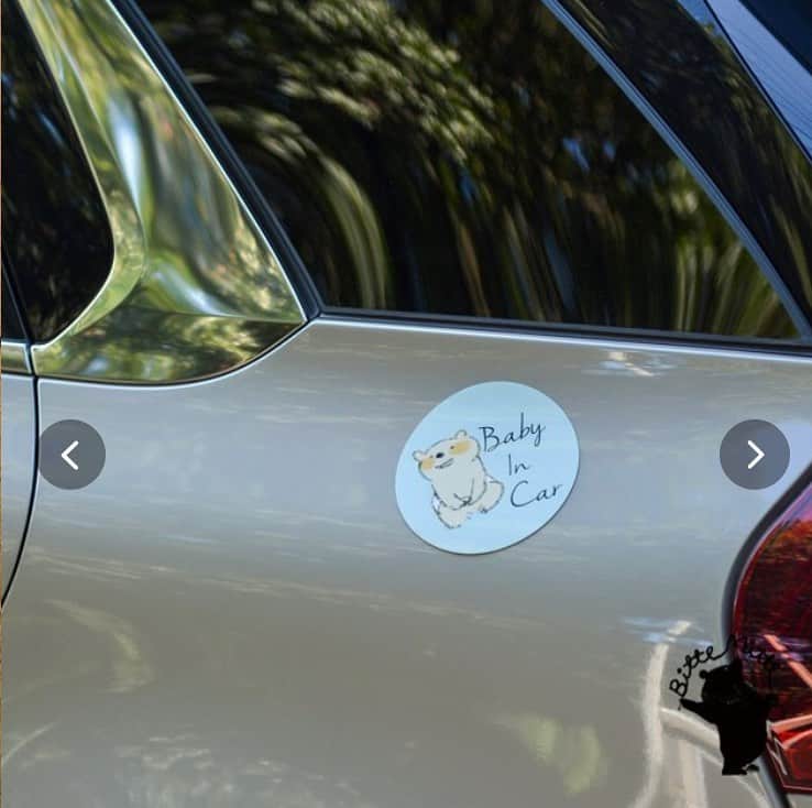 momoroさんのインスタグラム写真 - (momoroInstagram)「マグネットタイプのBABY IN CAR発売しました。車にぺたっと貼れます🧲マグネットなので着脱ラクラクです☺️ シールタイプもあります。  https://minne.com/items/25070228」10月10日 7時40分 - momoro6666