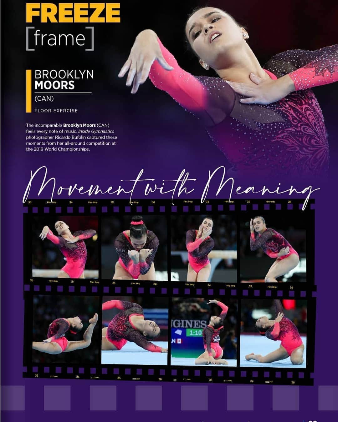 Inside Gymnasticsさんのインスタグラム写真 - (Inside GymnasticsInstagram)「#fbf ❤ to Brooklyn Moors gracing one of our favorite Freeze Frame segments in Inside Gymnastics magazine!!!   ➡️ Subscribe today! See link in bio or www.shopinsidenation.com Use code INSIDER at checkout for 15% off!!! ⬅️  #insidegymnastics #magazine #freezeframe #picoftheday #instagood #picoftheday📷 #pictureperfect #artistry #gymnast #gymnastics #grace #beauty #movement #motivation #dance #rockstar #roadtotokyo2021   Photos by Ricardo Bufolin @rbufolin」10月9日 23時11分 - insidegym