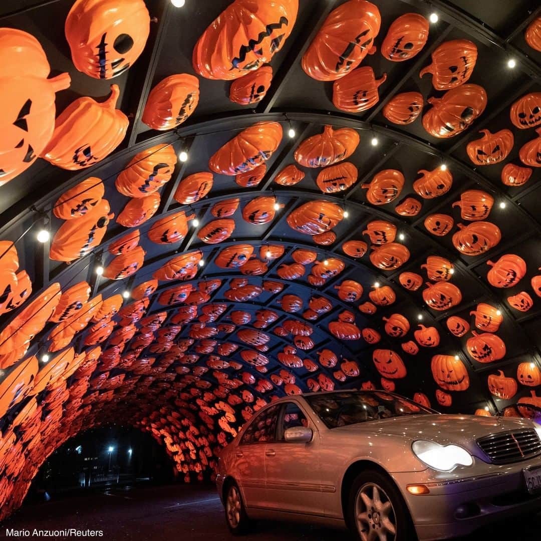 ABC Newsさんのインスタグラム写真 - (ABC NewsInstagram)「TERRIFYING TUNNEL: A vehicle makes its way through a Halloween drive-through experience, in Woodland Hills, California.」10月9日 23時44分 - abcnews