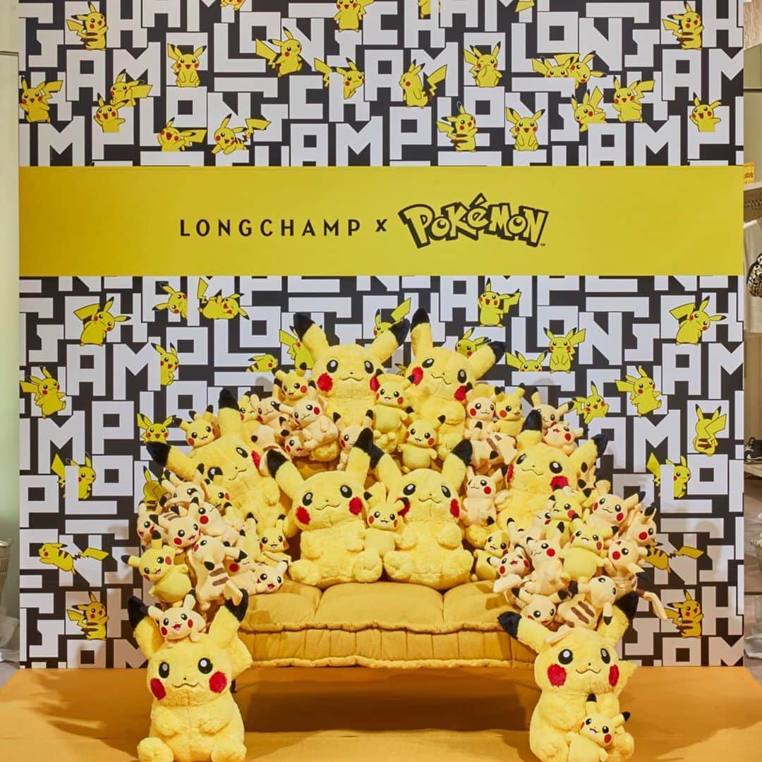 Longchampのインスタグラム：「Introducing Longchamp x Pokémon! We're here at the launch event in Tokyo, where trainers are searching for rare Longchamp Pokémon in the wild – all while wearing a backpack from our exclusive collection.   #LongchampXPokemon #Longchamp #Pokemon #Pikachu」