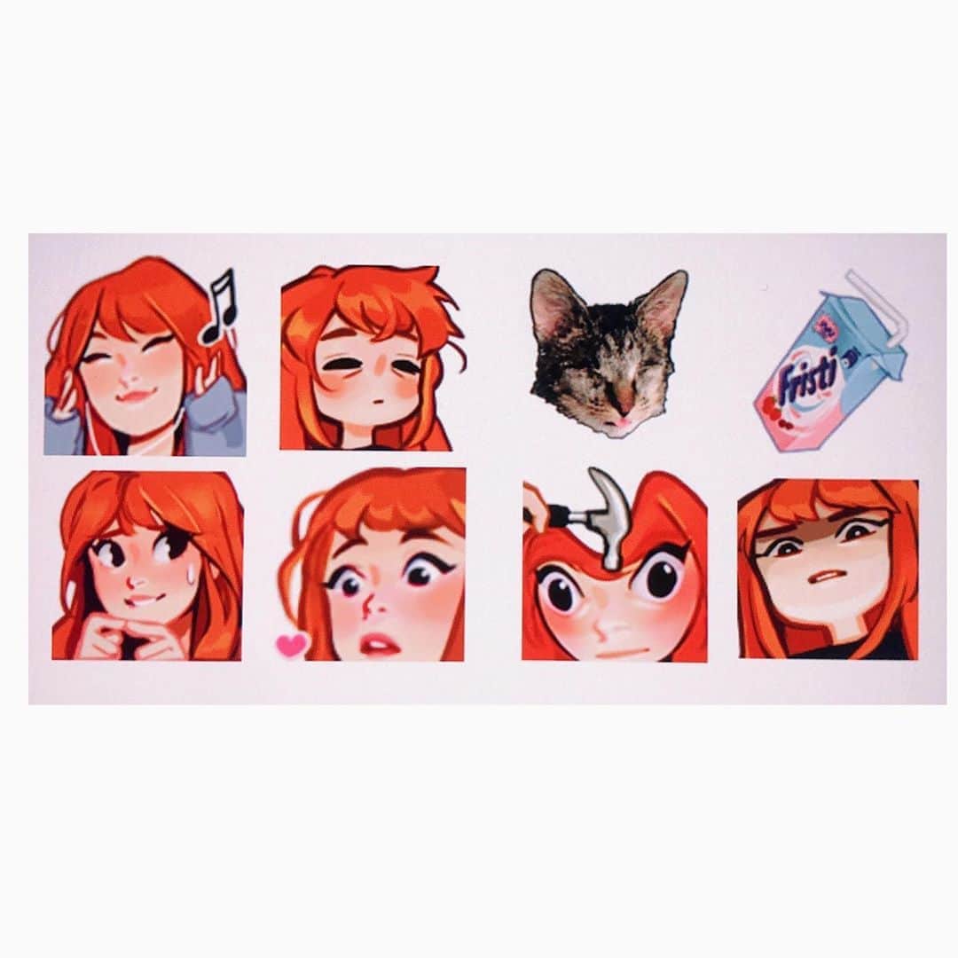 Laura Brouwersのインスタグラム：「Updated my stream emotes hehe  I’m playing some among us with friends live rn if you want to watch me game!! Click the link in my bio for it ✨💗」