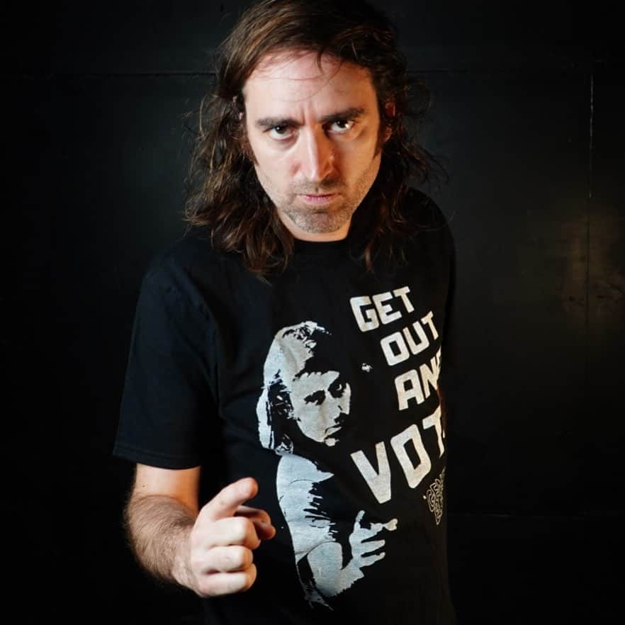 A Place to Bury Strangersのインスタグラム：「GET OUT AND VOTE PEOPLE! I’m not asking, I’m telling you! Get this limited edition t-shirt that I hand silk screened. 100% of the proceeds go to benefiting @generalelectionla Link in bio. General Election is working hard to get people out to the polls. So what are you waiting for?   #vote2020 #generalelection #oliversaysgetoutandvote」