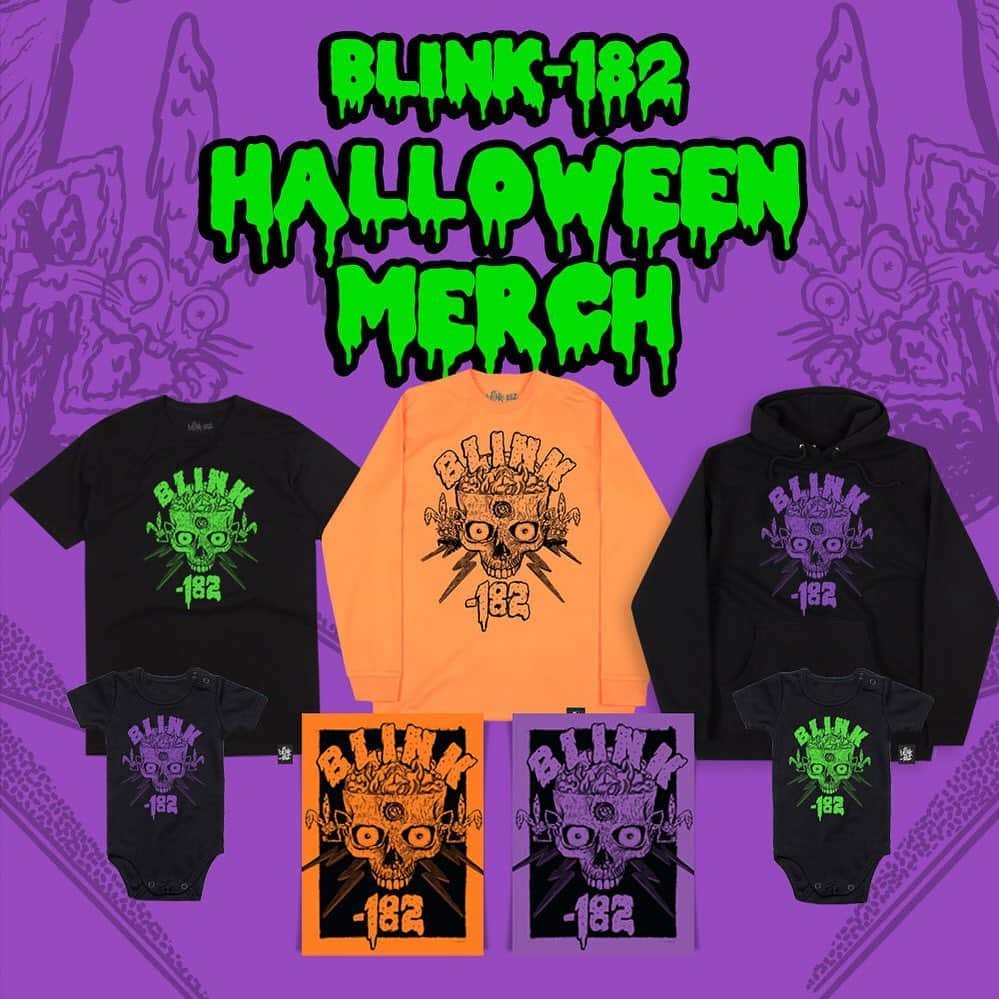 blink-182さんのインスタグラム写真 - (blink-182Instagram)「🎃 Our Halloween merch drop has arrived. Super limited run on these so act fast before they’re gone. 👻 (link in bio)」10月10日 2時15分 - blink182