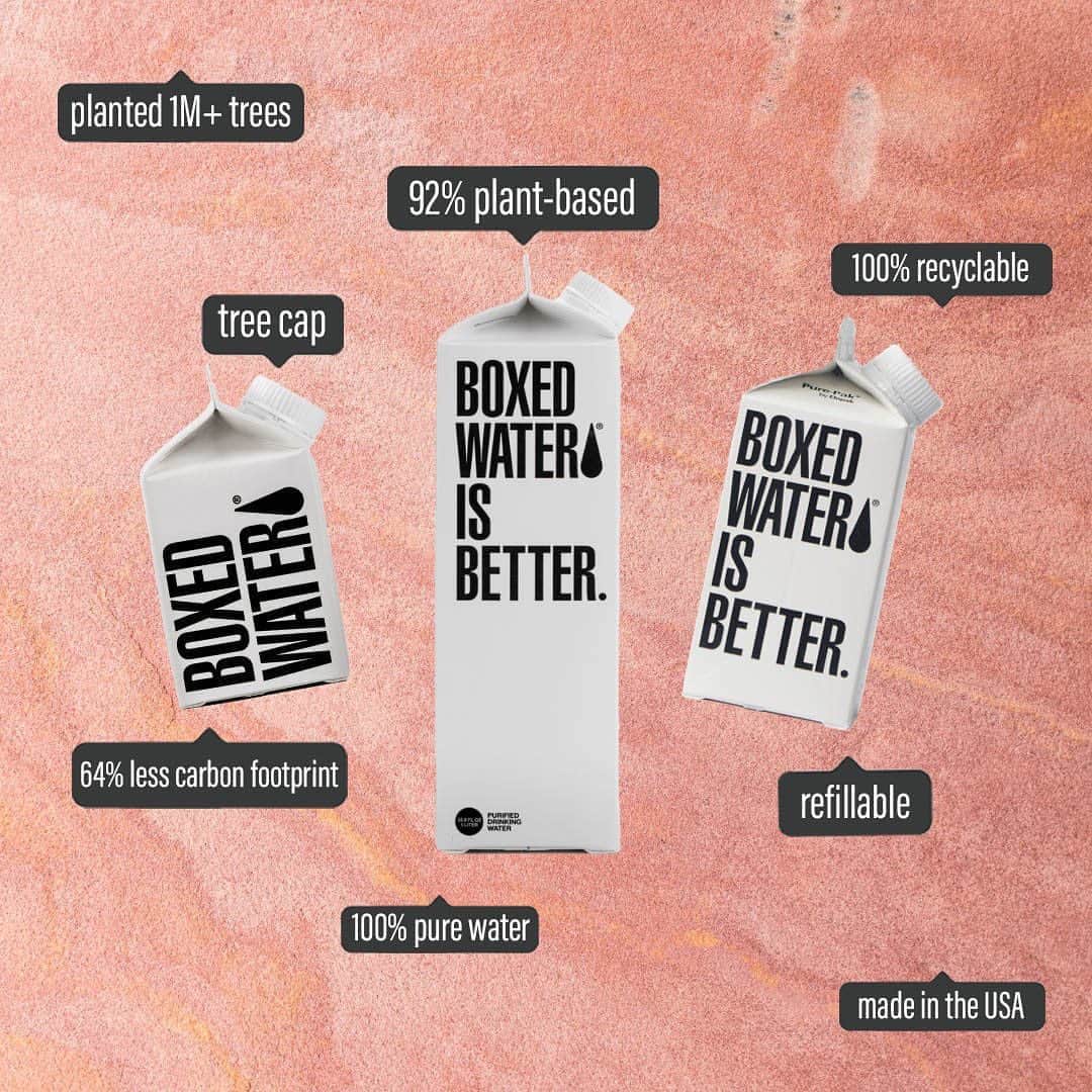 BoxedWaterさんのインスタグラム写真 - (BoxedWaterInstagram)「92% plant-based packaging. The most renewable package in the water aisle. ✨」10月10日 2時27分 - boxedwater