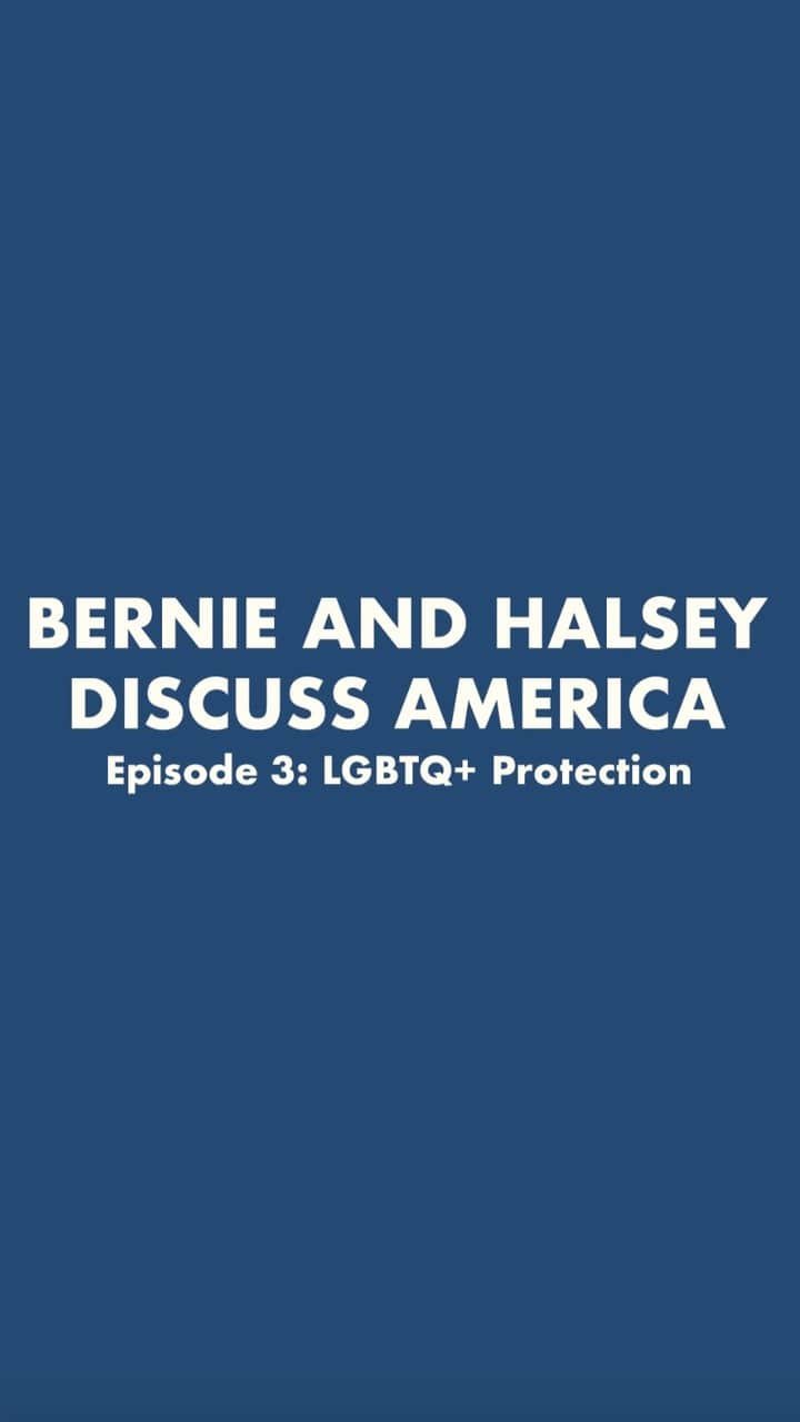 Halseyのインスタグラム：「As the conversation continues, @BernieSanders & I discuss protecting the LGBTQ+ community. Vote.org」