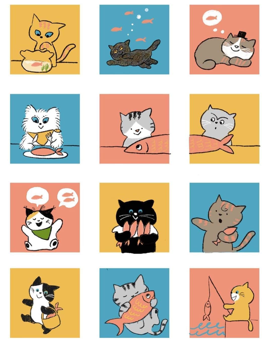のインスタグラム：「猫びより【辰巳出版】ラッキーキャット占い挿絵。今年で６年目になります。１１月号からまた１年間担当させていただきます😊 #猫#cat#momoro#ももろ#イラスト」