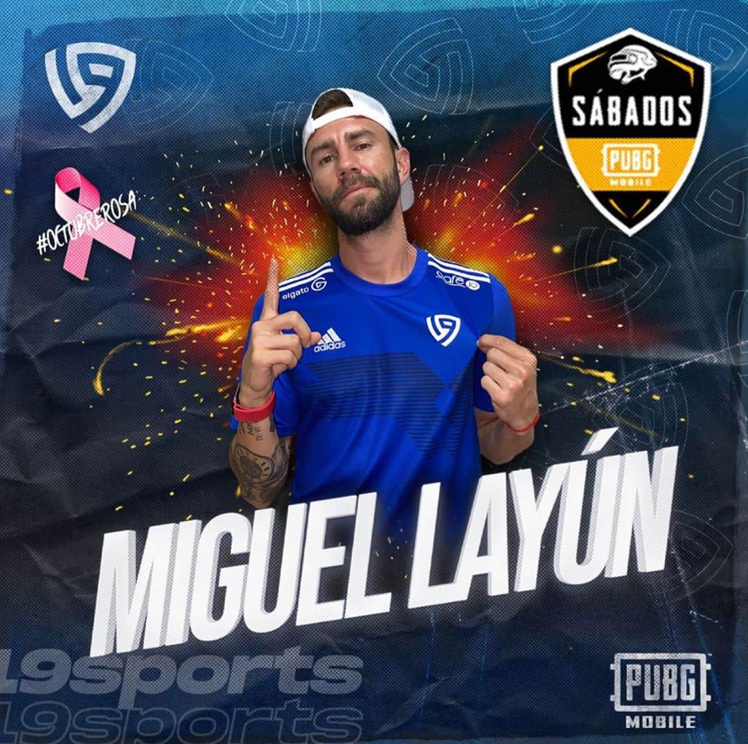 ミゲル・ラジュンのインスタグラム：「Mañana junto al equipo @19esports representaremos a 🇲🇽 en la final del torneo “SÁBADOS” de @pubgmobile y andaré en stream por si pueden acompañarme!  . Aprovecho para compartirles que todos los streams que realicemos en @19esports durante el mes de octubre serán con causa y diñaremos un % para la @cimafundacionmx !   . #pubgmobile #pubg #soccer #stream」