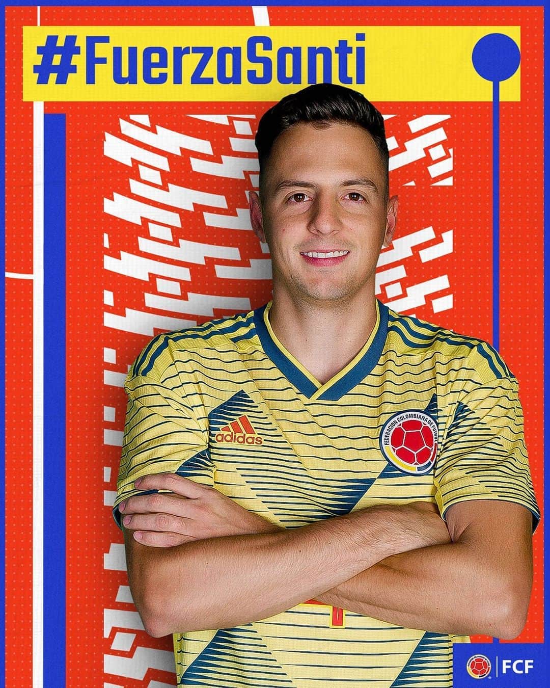 サッカー コロンビア代表チームのインスタグラム：「#FuerzaSanti, pronta recuperación 💪  @santiagoarias13   #VamosColombia 🇨🇴」