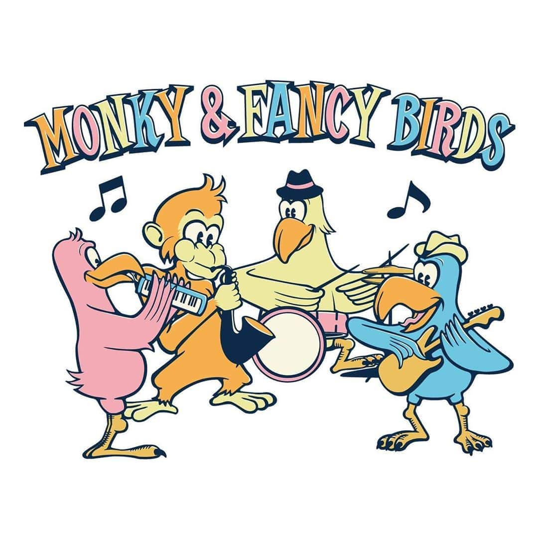 MONKYさんのインスタグラム写真 - (MONKYInstagram)「MONKY & FANCY BIRDSのイラスト上がってキターーーー！！  イラストはMasayuki Shinha（Cetana Works)  MONKY & FANCY BIRDSは10月17日の渋谷BYGでの初ライブを皮切りに、11月15日は南林間whisky river、11月27日は渋谷BYGでレコ発ライブ！ そして12月5日に藤沢ネイジアでやります。 どんなふうに育っていくか楽しみでしょうがない！ ぜひライブを体感しに来て下さい〜♬  #monkyandfancybirds」10月10日 11時45分 - ____monky____