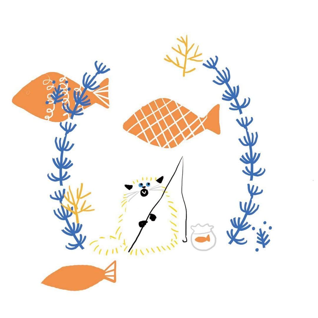 momoroさんのインスタグラム写真 - (momoroInstagram)「#釣りの日#釣り#fishing #illustration #momoro」10月10日 13時44分 - momoro6666