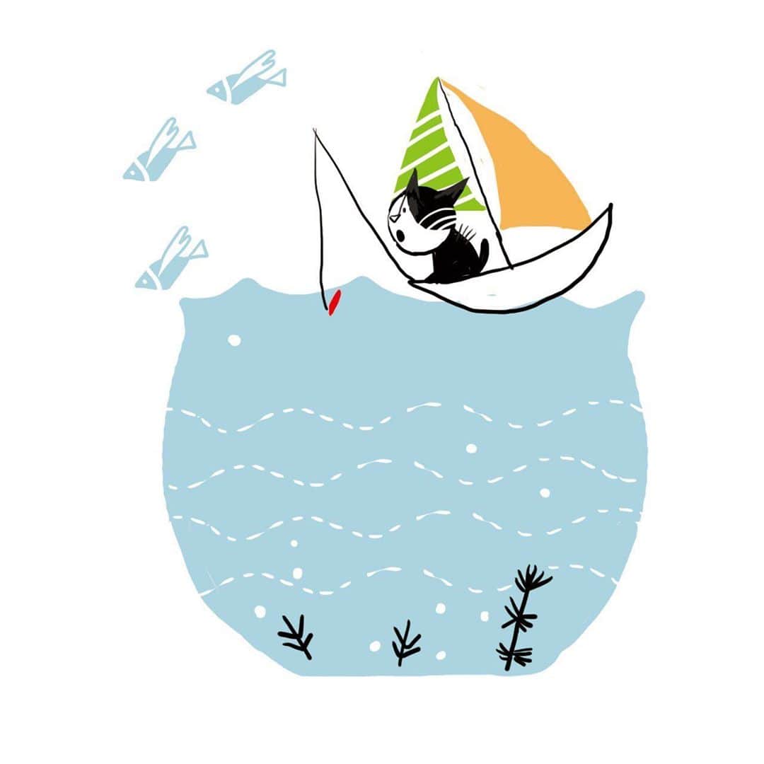 momoroさんのインスタグラム写真 - (momoroInstagram)「#釣りの日#釣り#fishing #illustration #momoro」10月10日 13時44分 - momoro6666