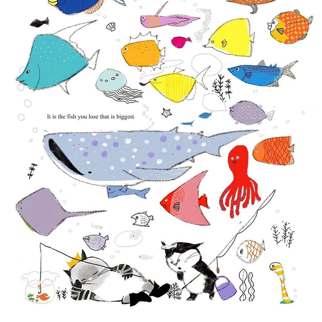 momoroさんのインスタグラム写真 - (momoroInstagram)「#釣りの日#釣り#fishing #illustration #momoro」10月10日 13時44分 - momoro6666