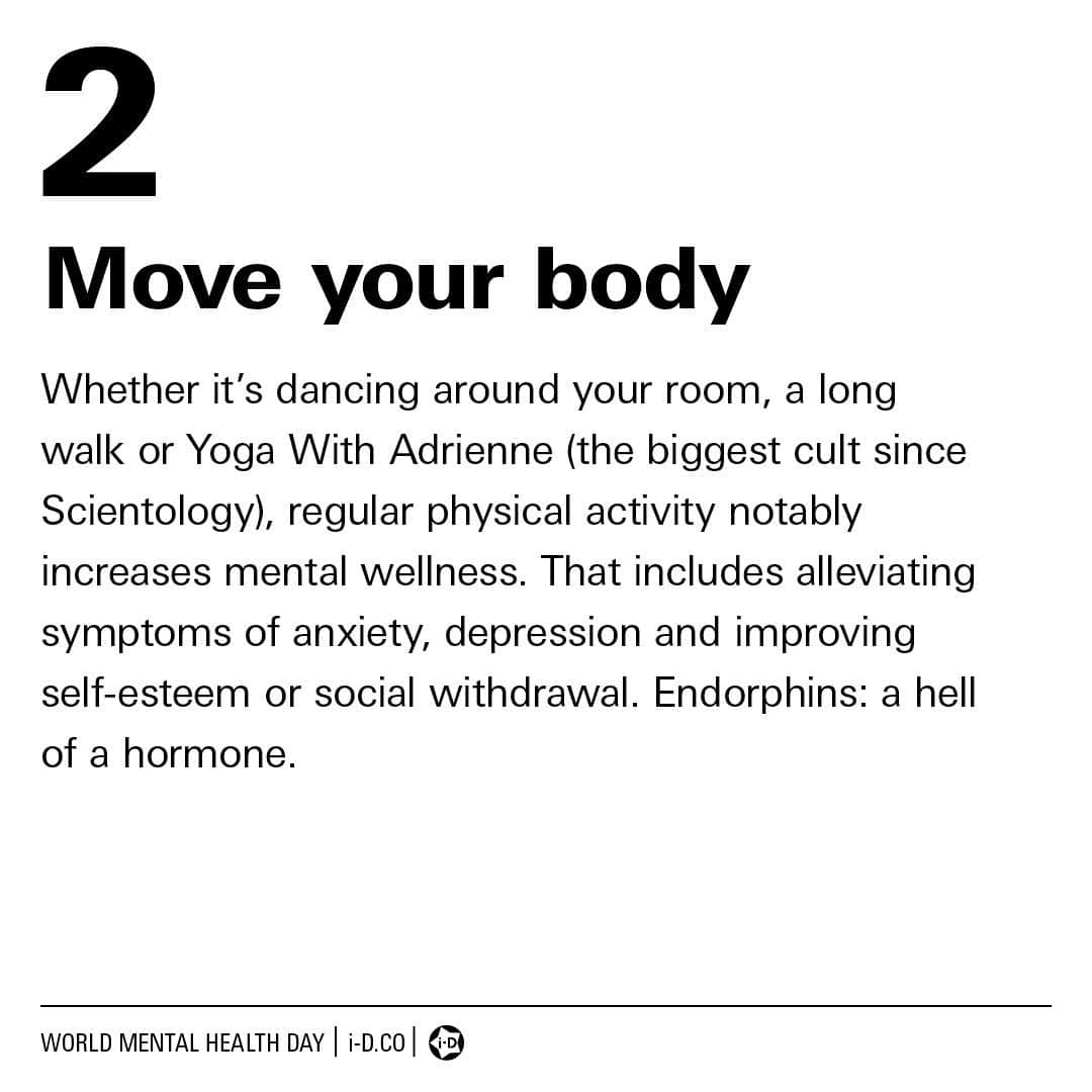 i-Dさんのインスタグラム写真 - (i-DInstagram)「With today marking #WorldMentalHealthDay, here are some cherry-picked tips on maintaining functioning mental health during a pandemic.⁣ 🧠  ⁣ Hit the link in bio for the full list of 15 tips, and please share any additional you have in the comments! 💖⁣ ⁣ .⁣ .⁣ .⁣ Text @moya_lm⁣ #MentalHealth」10月11日 1時24分 - i_d