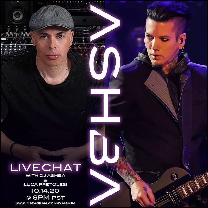 DJアシュバさんのインスタグラム写真 - (DJアシュバInstagram)「Join @djashba & @lucapretolesi 10.14.20 @ 6pm pst for an exclusive Livechat. www.instagram.com/djashba . ASHBA is Mixed and mastered by three-time Grammy® Luca Pretolesi of Studio DMI (Steve Aoki, Diplo, Lil Jon),  . “ASHBA brings a new dynamic to dance music with his amazing live guitar element married with an electronic foundation that makes his sound incredibly unique.” - Luca Pretolesi」10月11日 2時19分 - ashba