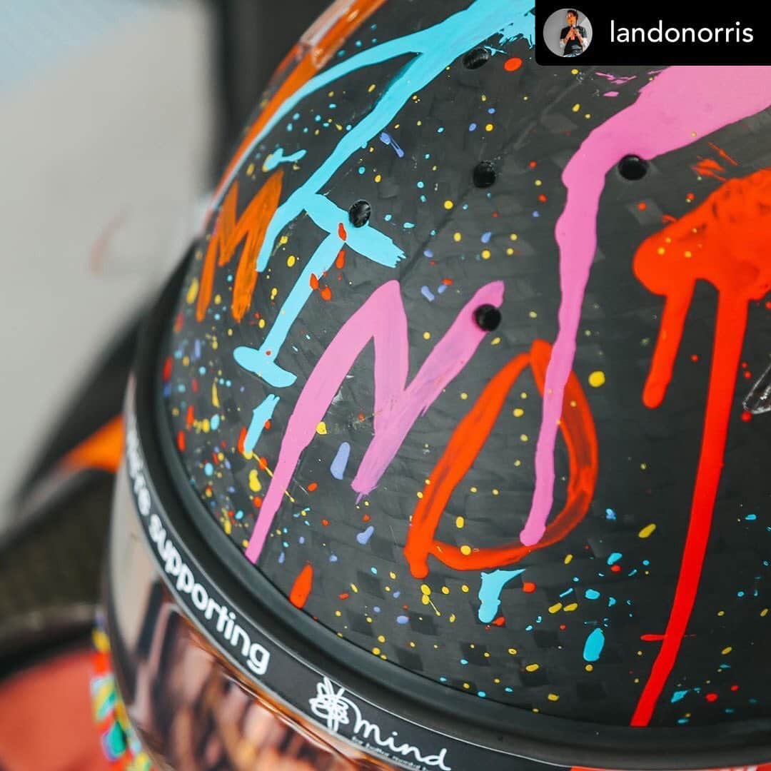 F1さんのインスタグラム写真 - (F1Instagram)「The @mclaren boys are supporting #WorldMentalHealthDay by sporting some very special helmets at the Nurburgring this weekend 👏 Read Lando’s message below 👇 and swipe 👈 to watch a message from both @landonorris and @carlossainz55 👍 . Wearing my very special @MindCharity helmet this weekend to raise awareness for #WorldMentalHealthDay. Hopefully this will give one person out there the confidence to chat to their family, friends or whoever they feel confident doing so 🧡 . #EifelGP 🇩🇪 #F1 #Formula1 @mclaren」10月10日 18時29分 - f1