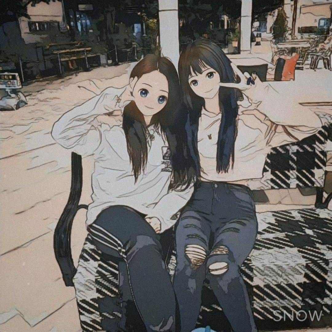 かれんのインスタグラム：「漫画フィルター綺麗に映るし普通に盛れてびっくりした  #snowcam#二次元SNOW#少女漫画フィルター」