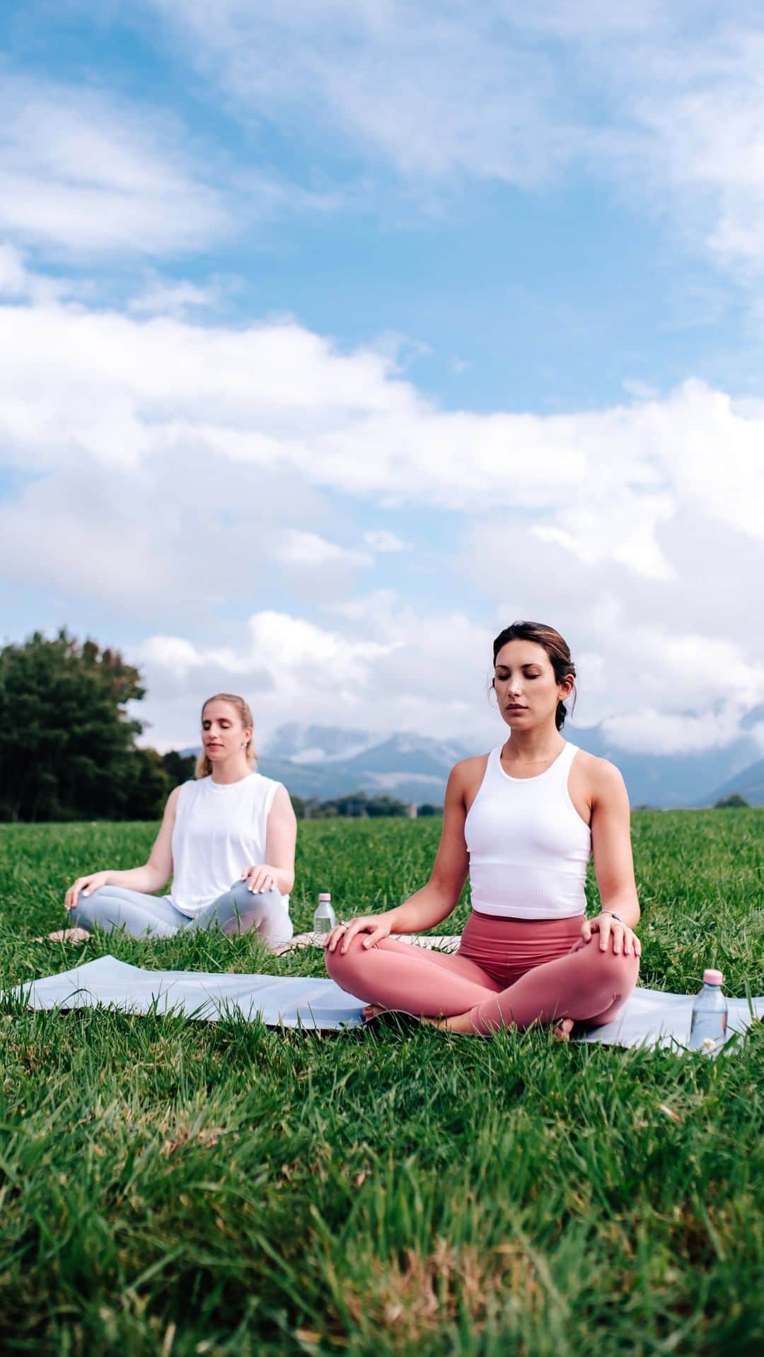 evianのインスタグラム：「Today is World Mental Health Day, and for this we have the pleasure of teaming up with @lululemonfr to bring you a new series around mental health, mindfulness and hydration.   Filmed at our very own catchment area in Evian-les-Bains in the heart of the French Alps, @eugenielovesbloom, founder of @welovebloom.co, and @florianebng, meditation and yoga teacher, share with us their inspiring stories. From burn-out to preconceived ideas about what meditation is, find out how easy steps like staying hydrated or going for a walk, dancing or singing, can become powerful tools to support your mental well-being.   Throughout the month of October, we’ll be sharing suggestions from Eugénie and Floriane on ways you can keep your mental health in check and how you can integrate healthy habits into your daily routine. 💧 🧘‍♀‍   And don’t forget to stay hydrated!   🎥 @_albin_   #evian #evianwater #stayhydrated #evianxlululemon #worldmentalhealthday」