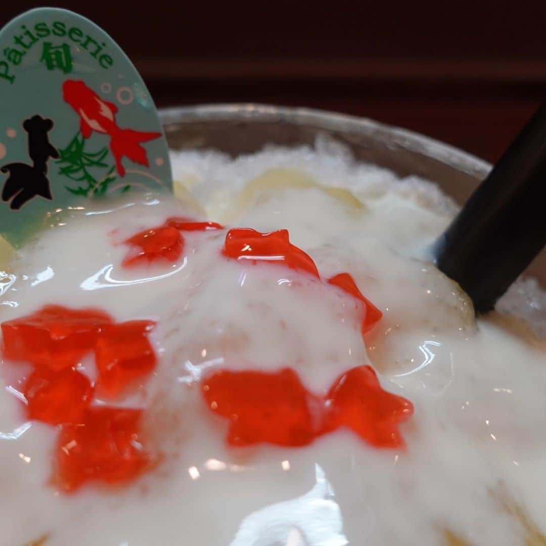野田あず沙さんのインスタグラム写真 - (野田あず沙Instagram)「金魚氷🍧﻿ ﻿ ﻿ ﻿ 罪悪感ないから﻿ カキ氷一年中食べたい。﻿ ﻿ ﻿ ﻿ 明日は夜インスタライブするね☺︎﻿ ﻿ ﻿ ﻿ ﻿ ﻿ #Patisserie旬 #かき氷 #カキ氷 #金魚 #奈良 #奈良カフェ #カフェスイーツ #奈良スイーツ #パティスリー旬 #大和郡山 #大和郡山カフェ #nara #narajapan」10月10日 20時51分 - azuazu0429