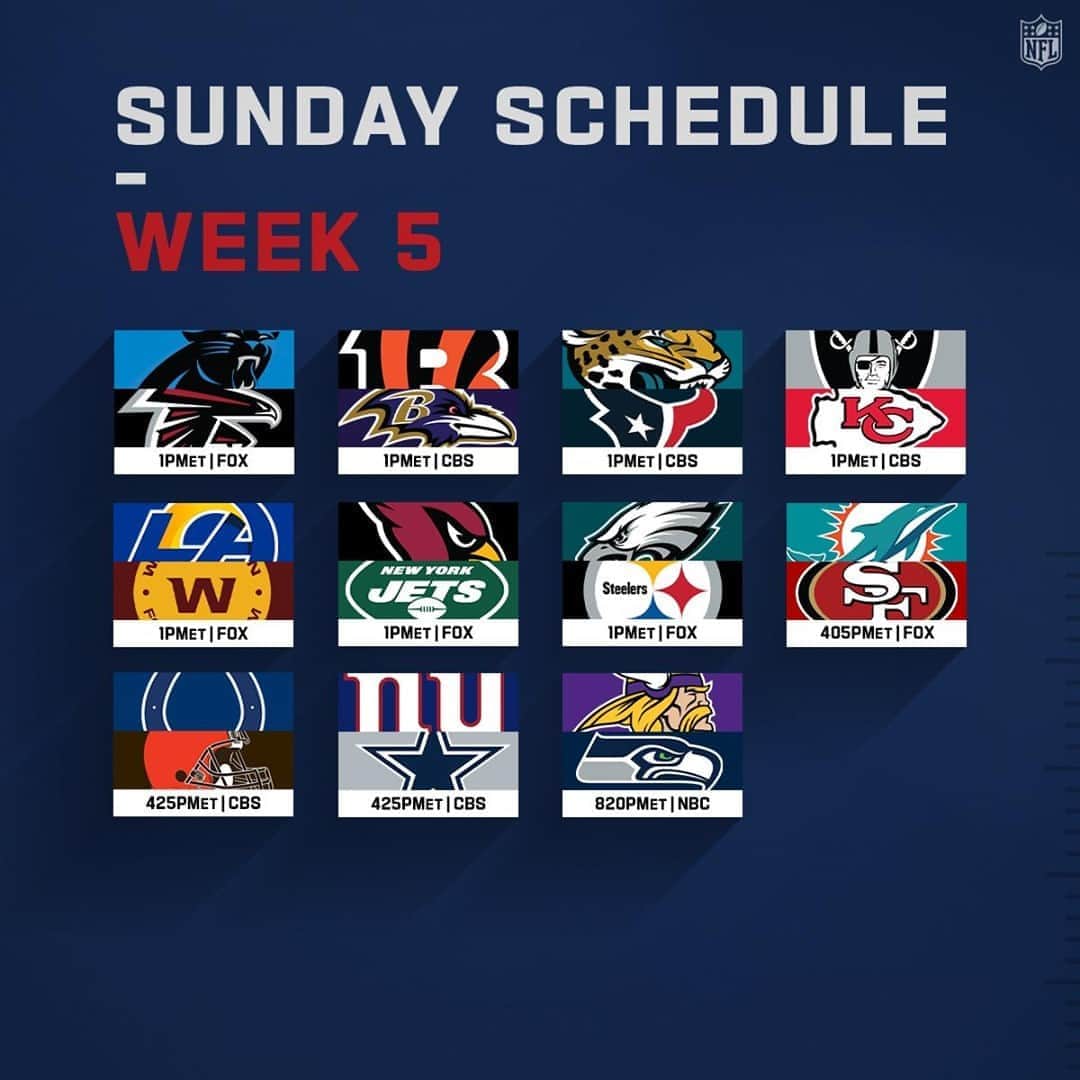 NFLさんのインスタグラム写真 - (NFLInstagram)「11 games on tomorrow. 🙌」10月10日 22時30分 - nfl