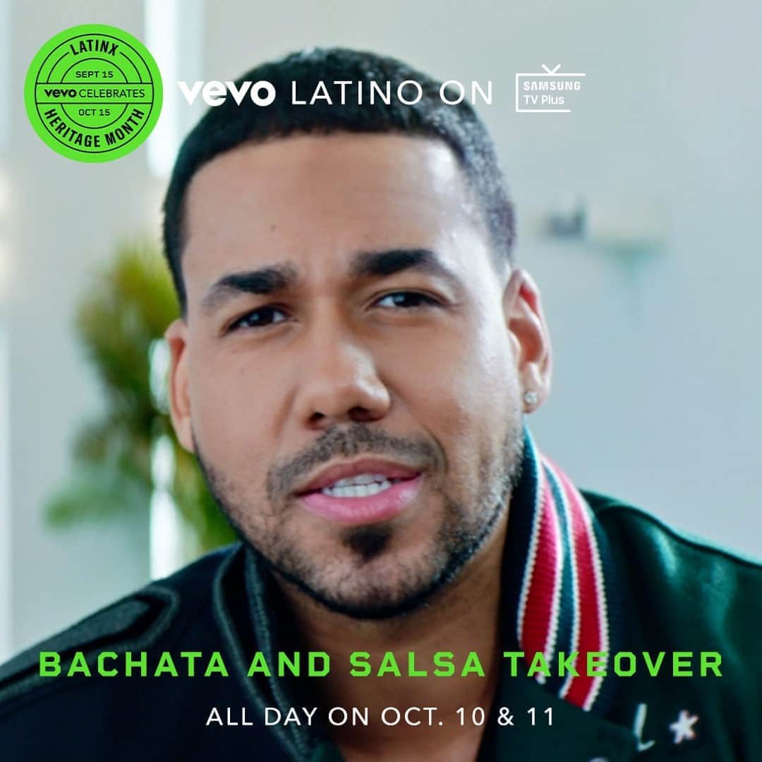 Vevoさんのインスタグラム写真 - (VevoInstagram)「#LatinxHeritageMonth comes to an end next week, so we're celebrating all weekend long. Head to Vevo's Latino channel on SamsungTV Plus for our Salsa and Bachata takeover, with favorites from @Celiacruz, @Romeosantos and many more!」10月11日 0時01分 - vevo