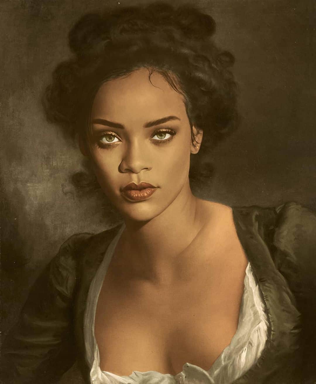 カロライナディークマンのインスタグラム：「e o tanto que eu ameeeeei isso? o perfil @kyesone coloca artistas contemporâneos em trajes de nobres europeus; uma das minhas preferidas foi a Rihanna @badgalriri musa em todas as épocas, né mores?  afff... lindeusa!!! coloquei meus preferidos aqui,  mas quem quiser conferir mais,  entra lá na @ que tem muita coisa bacana... 🤍」