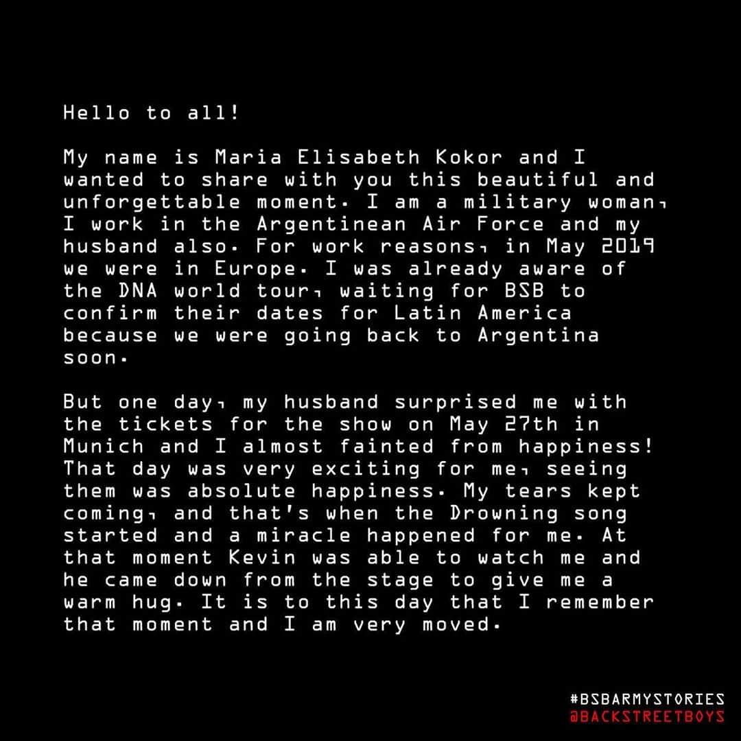 backstreetboysさんのインスタグラム写真 - (backstreetboysInstagram)「Eli, thank you for sharing your beautiful story with us ❤️ We are so grateful for you!! #BSBArmyStories」10月11日 7時31分 - backstreetboys