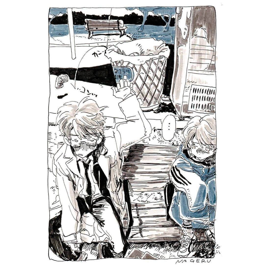 のインスタグラム：「マンガの一コマのような世界観が素敵です。  ブルーグレーの着色にはZIG ART& GRAPHIC TWIN マーカーを使用頂きました！軟筆と0.8mm芯のツインタイプマーカーで、個人的にも色の発色がキレイでイラストなどにオススメのペンです😆  This is like a scene from a manga✨ Have you ever used ZIG ART & GRAPHIC TWIN marker? It has 80 colors and the color is so beatuiful that we will hihgly recommend to use for coloring and also for brushlettering!  Art by: @ky_yo_2  Made with: 1. ZIG Art & Graphic Twin 2. ZIG Cartoonist MANGAKA FLEXIBLE Fine 3. 呉竹 愛ライナー/ Kuretake ai Liner(Ultra fine brush pen)  #kuretake_inktober #kuretake #kuretakezig #inktober #inktober2020 #呉竹 #インクトーバー #インクトーバー2020 #kuretakeinktober #blackandwhite #blackandwhiteart #inkdrawing #inkart #inktober2020throw #inktoberday9 #愛ライナー #zigmangaka #zigmangakaflexible」