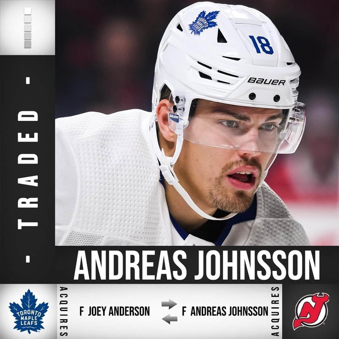 NHLさんのインスタグラム写真 - (NHLInstagram)「The @mapleleafs have sent Andreas Johnsson (@antemango) to the @njdevils in exchange for Joey Anderson (@joeyandy19).」10月11日 9時04分 - nhl