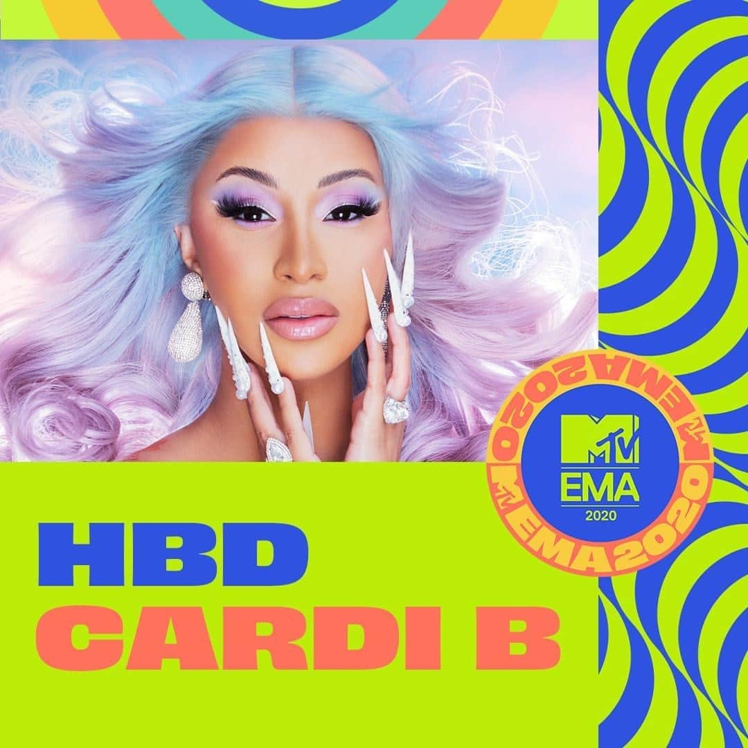 MTV EMAさんのインスタグラム写真 - (MTV EMAInstagram)「Happy Birthday to our 4 time #MTVEMA nominee this year, @iamcardib!! 🎉 Which award do you think she'll take for the win?!   🎤 Best Hip-Hop 📹 Best Video 👯 Best Collab 🇺🇸 Best US Act」10月11日 22時00分 - mtvema