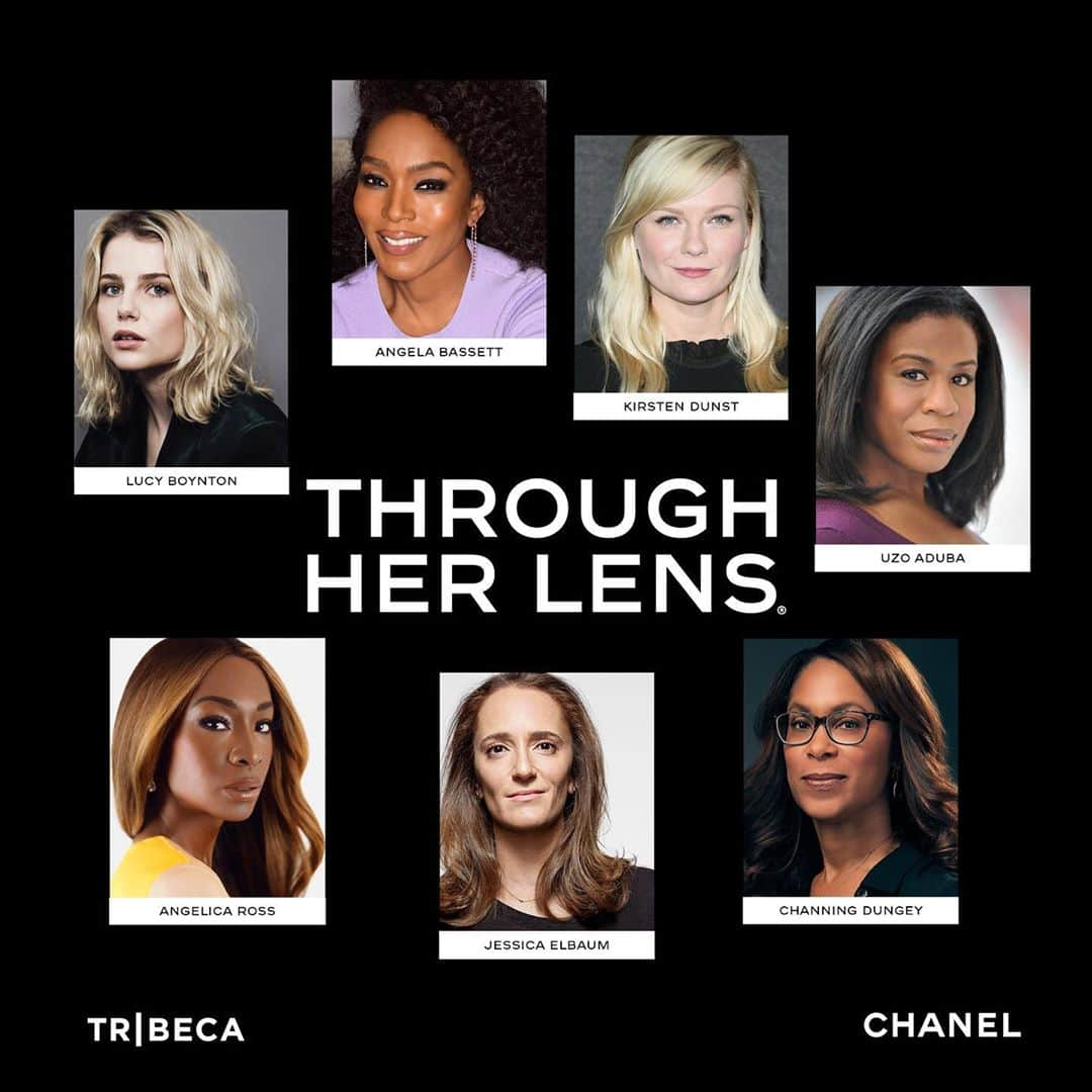 ルーシー・ボイントンのインスタグラム：「It is such a privilege to get to explore the truly inspiring work of the THROUGH HER LENS 2020 filmmakers, alongside this panel(!!!). Thank you #CHANEL for creating this platform and opportunity through The Tribeca Chanel Women’s Filmmaker Programme. #ThroughHerLens #CHANELInCinema」