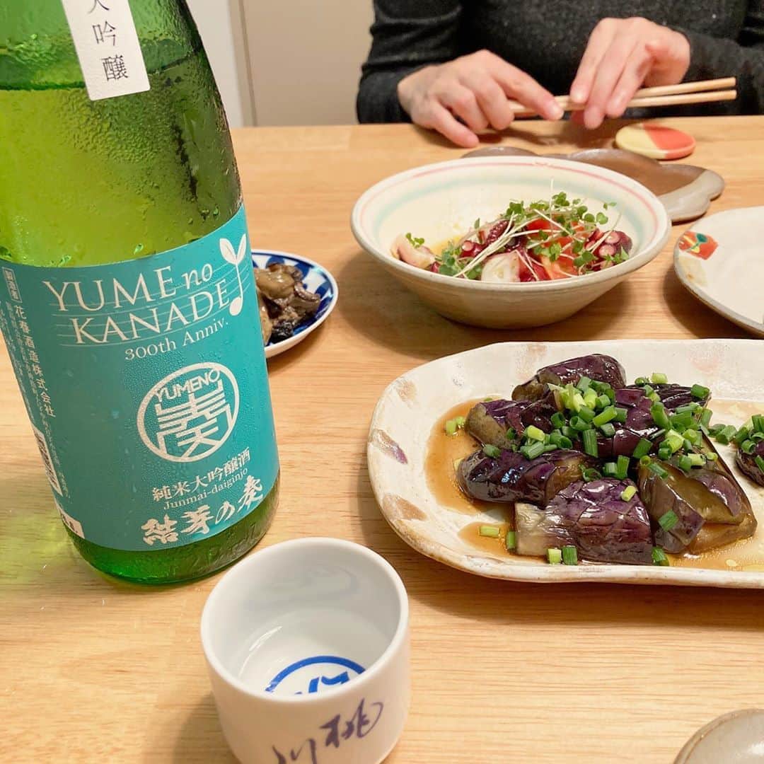 櫛引彩香のインスタグラム：「家飲み🐰楽しい。 2枚目はけの汁。 #ビキコのごはん」