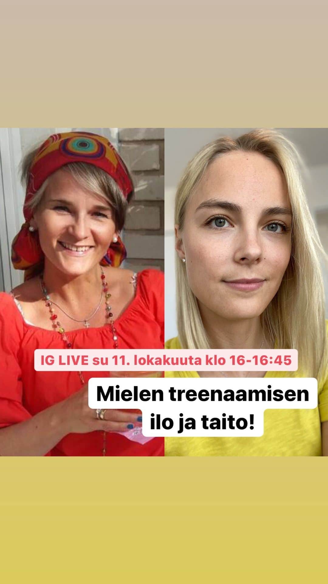 キーラ・コルピのインスタグラム：「Keskustelua kokeneen ja ihanan psykologin @satulahteenkorva kanssa mielen hyvinvoinnista ja miten sitä voi edistää! ❤️🧠✨  #mielellämme #psyykkinenvalmennus #itsemyötätunto」