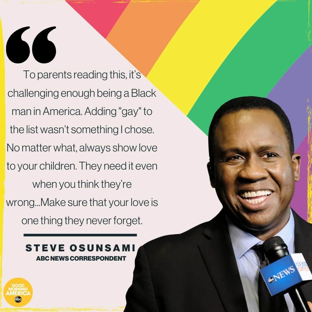 Good Morning Americaさんのインスタグラム写真 - (Good Morning AmericaInstagram)「#ComingOutDay: "To parents reading this...make sure that your love is one thing they never forget.”  Link in bio to read @ABCNews Correspondent @steveosunsami's letter to his younger self for National Coming Out Day.」10月11日 23時00分 - goodmorningamerica