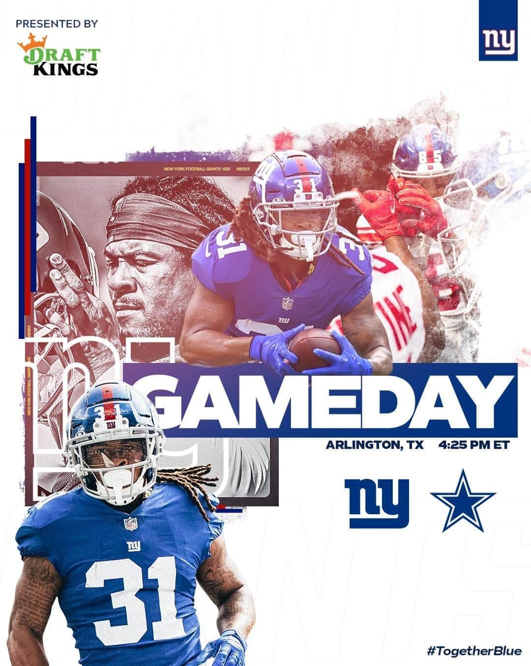 New York Giantsさんのインスタグラム写真 - (New York GiantsInstagram)「It's Gameday y'all!⁣ ⁣ #TogetherBlue @draftkings」10月11日 23時00分 - nygiants