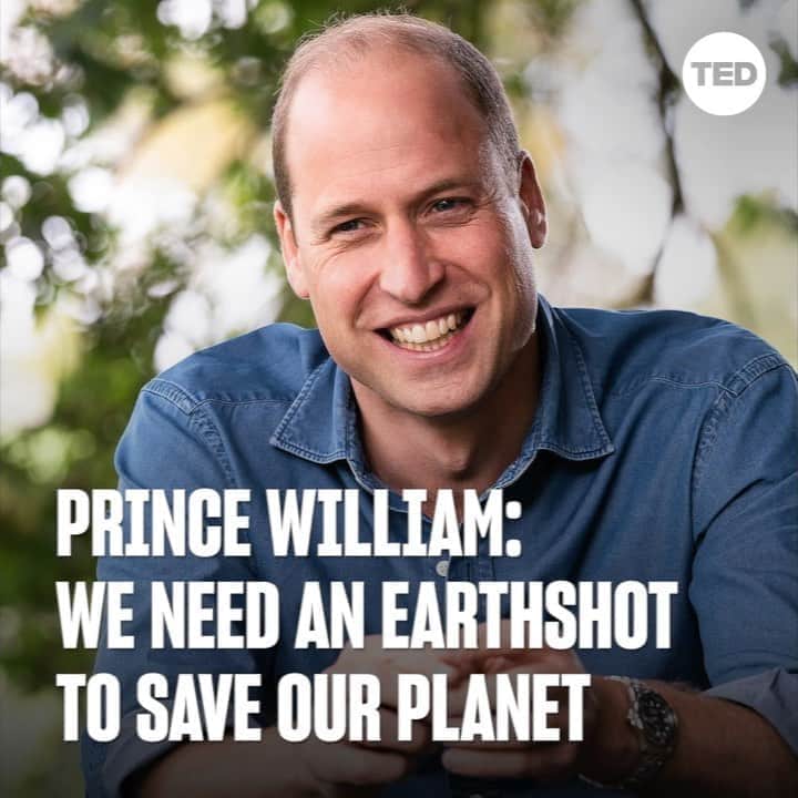 TED Talksのインスタグラム：「If we want to effectively prevent irreversible climate change in the next decade, we need to tap into the same "spirit of ingenuity" that put humanity on the moon. That's the inspiration behind the @EarthshotPrize, from the Royal Foundation, which will award millions in pounds to the best environmental solutions every year for the next 10 years. To watch Prince William (@KensingtonRoyal)'s full TED Talk from yesterday's @TEDCountdown launch, head to the link in our bio.」