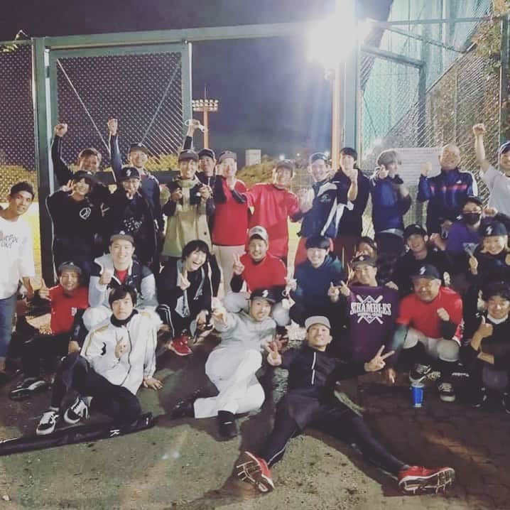 松隈ケンタのインスタグラム：「○スクランブルリーグ公式戦第3戦  【結果】 BH 13-0 EM  Bs 4-8 GP  ○スクランブルズ福岡軍　紅白戦  松隈軍 4-1 大場軍  #松隈ケンタオンラインサロン」