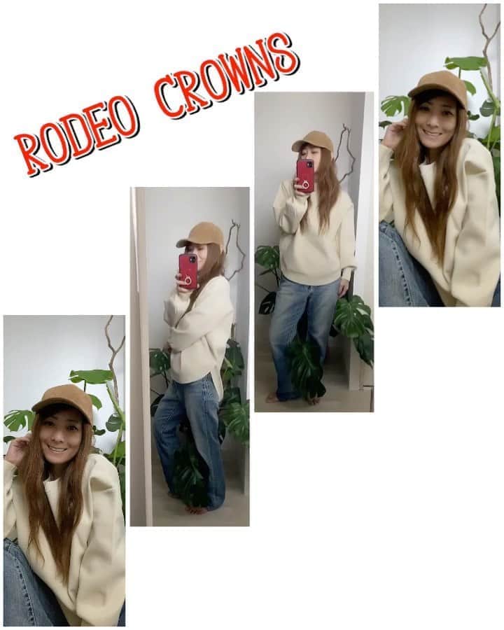 岡田祐佳のインスタグラム：「RODEO CROWNSのデニム ルーズ感がたまらん！！  本来はカジュアル大好き！ トップスもロデオの。これ、安カワ❤ イロチで欲しい。  #rodeocrowns #ロデオクラウンズ #rodeo #ロデオ #人様に足を向けてごめんなさい #カジュアルコーデ #カジュアル #休日コーデ #ゆかちん #ゆかちんスタイル #ゆかちんコーデ #ゆかコーデ #化粧前 #ノーメイク ヤバイw  #めんどくさがり」
